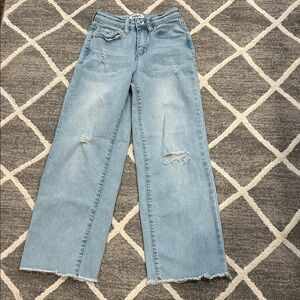 Royalty for Me Wide Leg Adjustable Waist Light Blue Girls Jeans